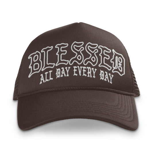 Blessed All Day Every Day Brown Trucker Hat | OIAL