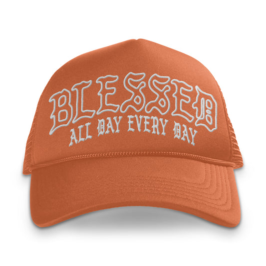 Blessed All Day Every Day Orange Trucker Hat | OIAL