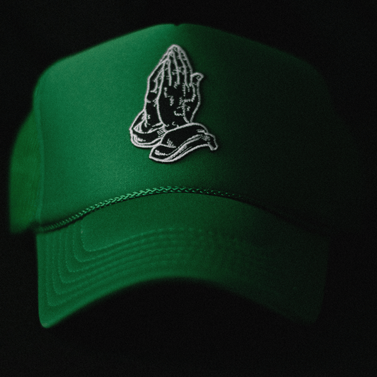 Praying Hands Green Trucker Hat