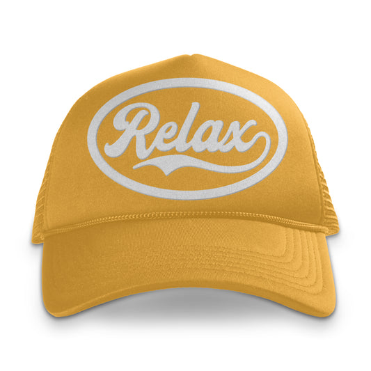Relax Trucker Hat Gold| OIAL - Once In A Lifetime