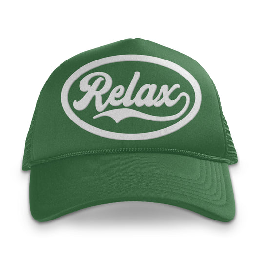 Relax Kelly Green Trucker Hat | OIAL