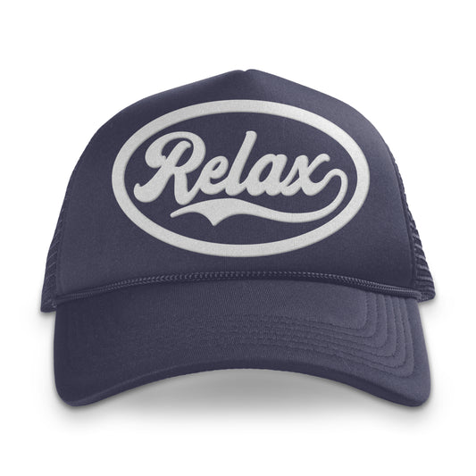 Relax Trucker Hat Navy | OIAL - Once In A Lifetime